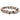 A set of three multi-strand beaded bracelets coiled together on a plain white background. The bracelets feature round and faceted beads in a mix of pastel pink, dusty purple, olive green, dark gray, and cream tones.