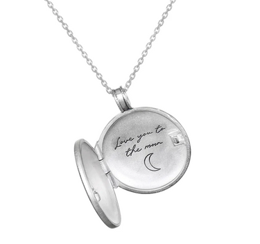 Mother Moon Silver Locket Necklace - Time Out Clothing