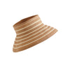 Tan Striped visor hat on a white background