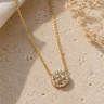 A  cubic zirconia  circle pendant necklace