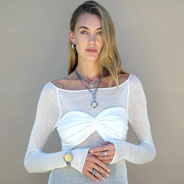 VINTAGE SILVER OLENA COIN NECKLACE - Time Out Clothing