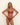 Woman wearing a pink swimsuit set against a white background