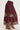 Maroon skirt with lace details on a white background