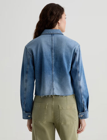 Valleta Cropped Denim Utility Jacket - Time Out Clothing