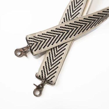 Bowie Full-Grain Leather Embroidered Bag Strap - Time Out Clothing
