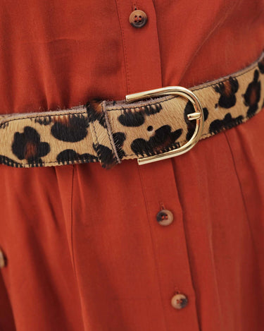 Diane Cow Hair and Leopard Print Belt - Time Out Clothing