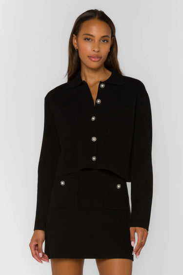 Edwina Black Cardigan Jacket - Time Out Clothing