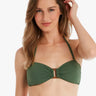 Solid Textured Bandeau Swim Top - Time Out Clothing