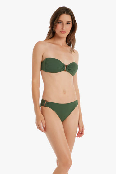Solid Textured Bandeau Swim Top - Time Out Clothing