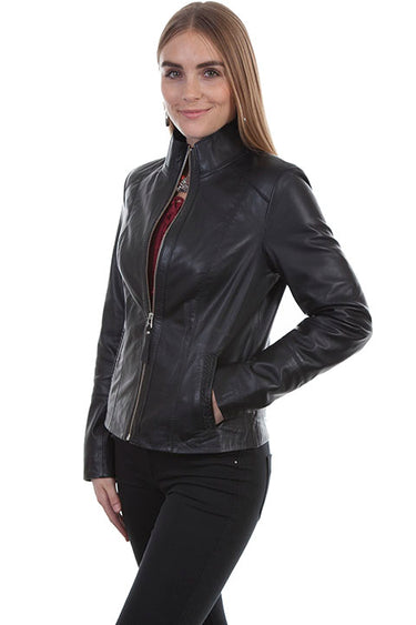Women’s Lightweight Black Leather Jacket - Time Out Clothing