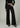 Front view of Joe’s Jeans Lou Lou Low Rise Wide Leg Jean in Black showing relaxed fit and full-length leg