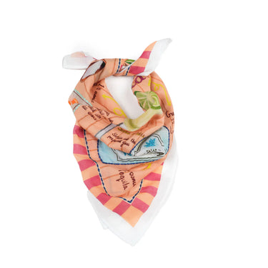 Colorful bandana with patterns on a white background