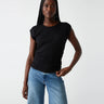 Joni Power Shoulder Tee - Time Out Clothing
